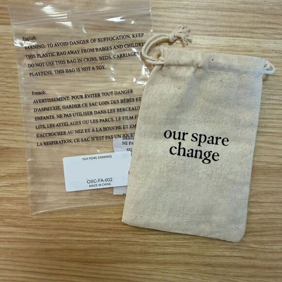 Our Spare Change Isla Pearl Drop Earrings Goldtone Hoops FabFitFun Collab New - Picture 6 of 8